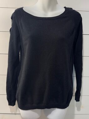 Skies Are Blue Black Off-the-Shoulder Sweater